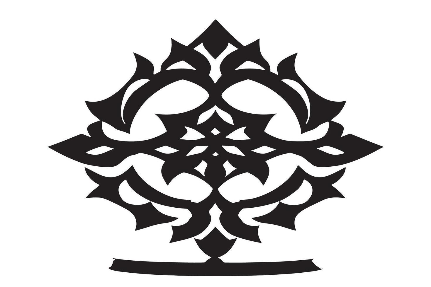 Artistic Black Silhouette Shape on Pure White Background for Textures and Overlays vector