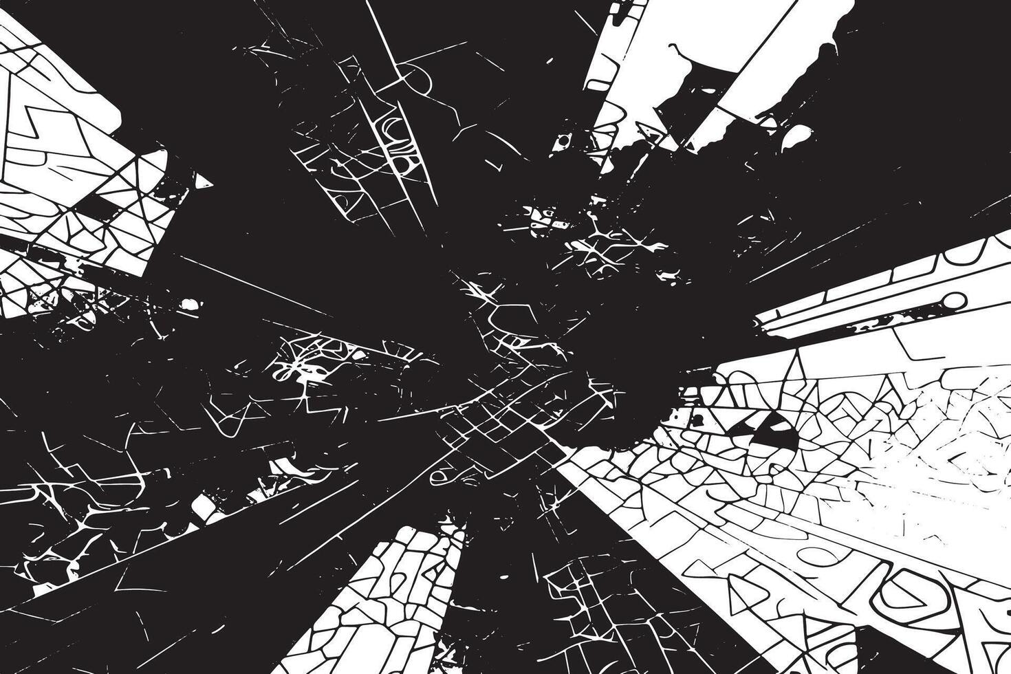 Edgy Black Abstract Texture Overlay on White Background for Gritty Visuals vector