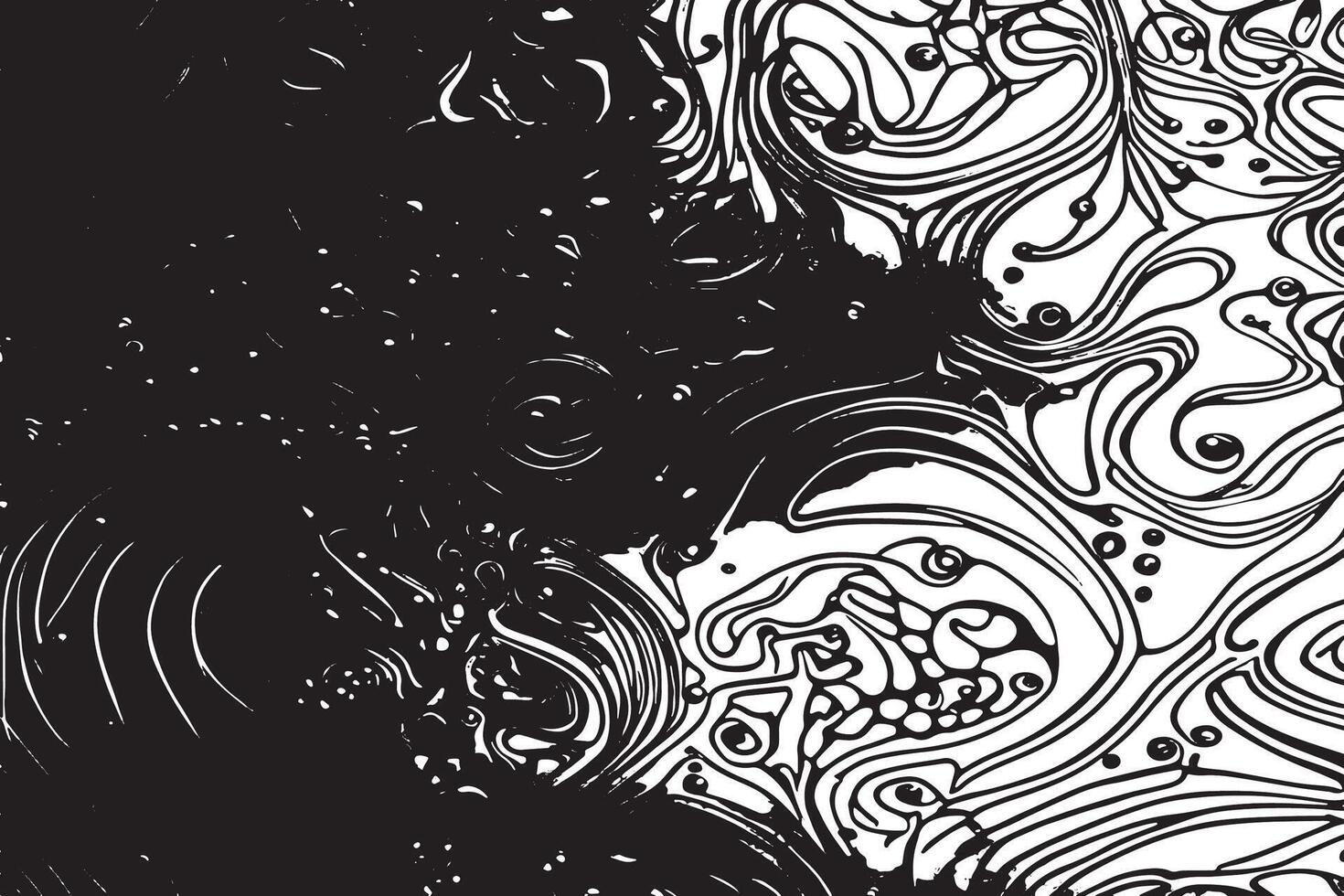 Layered Black Abstract Texture on White Background for Monochrome Design Overlays vector