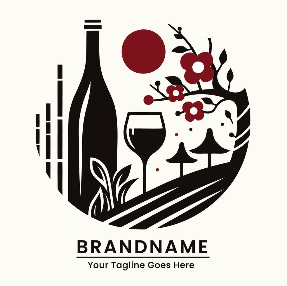 A logo for a wine company vector