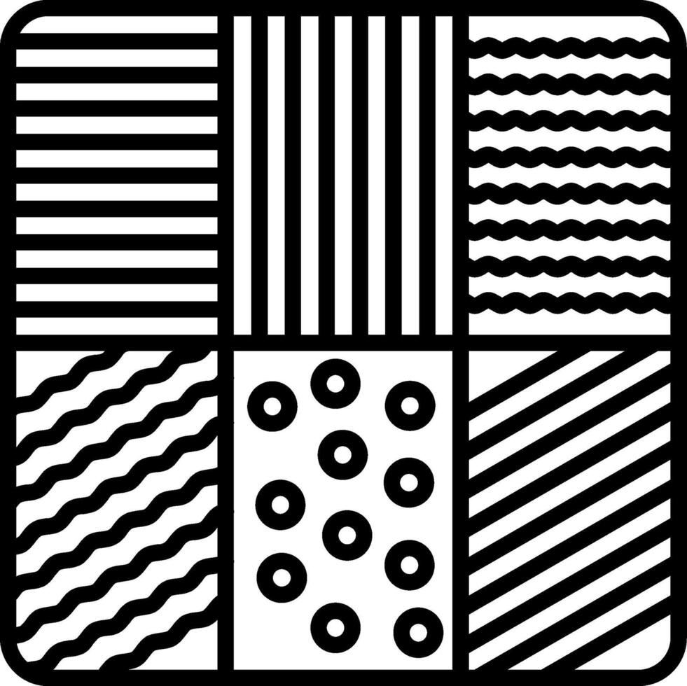 A black and white pattern with a square and a circle vector