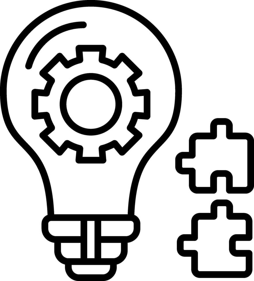 A light bulb with gears and puzzle pieces vector