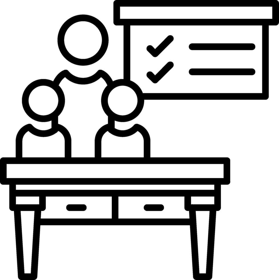 Teacher at desk with students and board vector