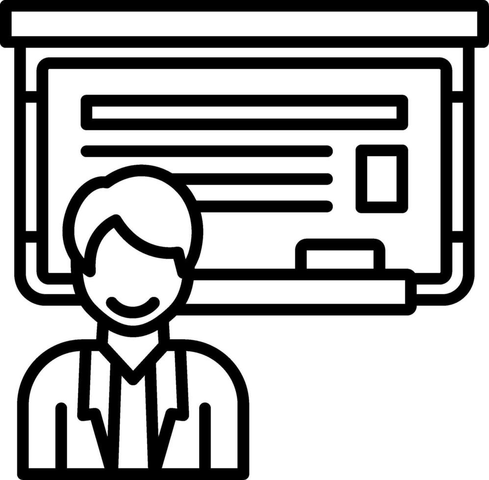 A man is standing in front of a large screen vector