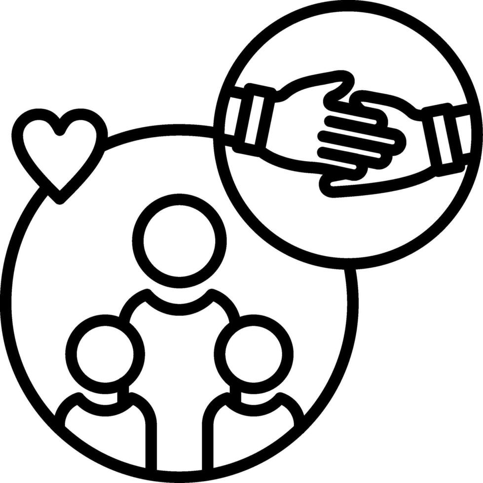 A black and white illustration of a hand holding a heart vector