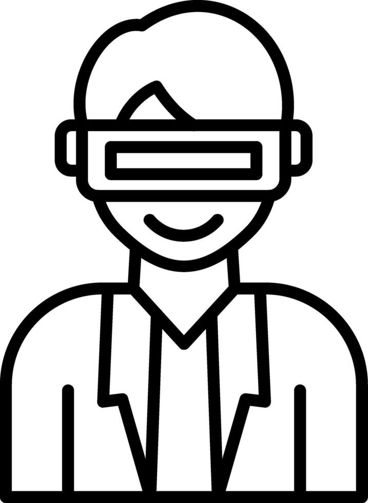 A man wearing a virtual reality headset vector