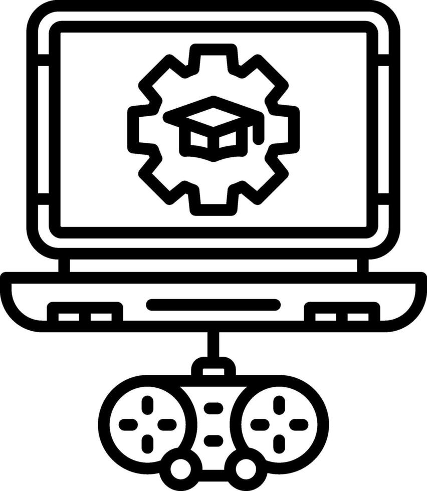 A laptop with a graduation symbol on it vector