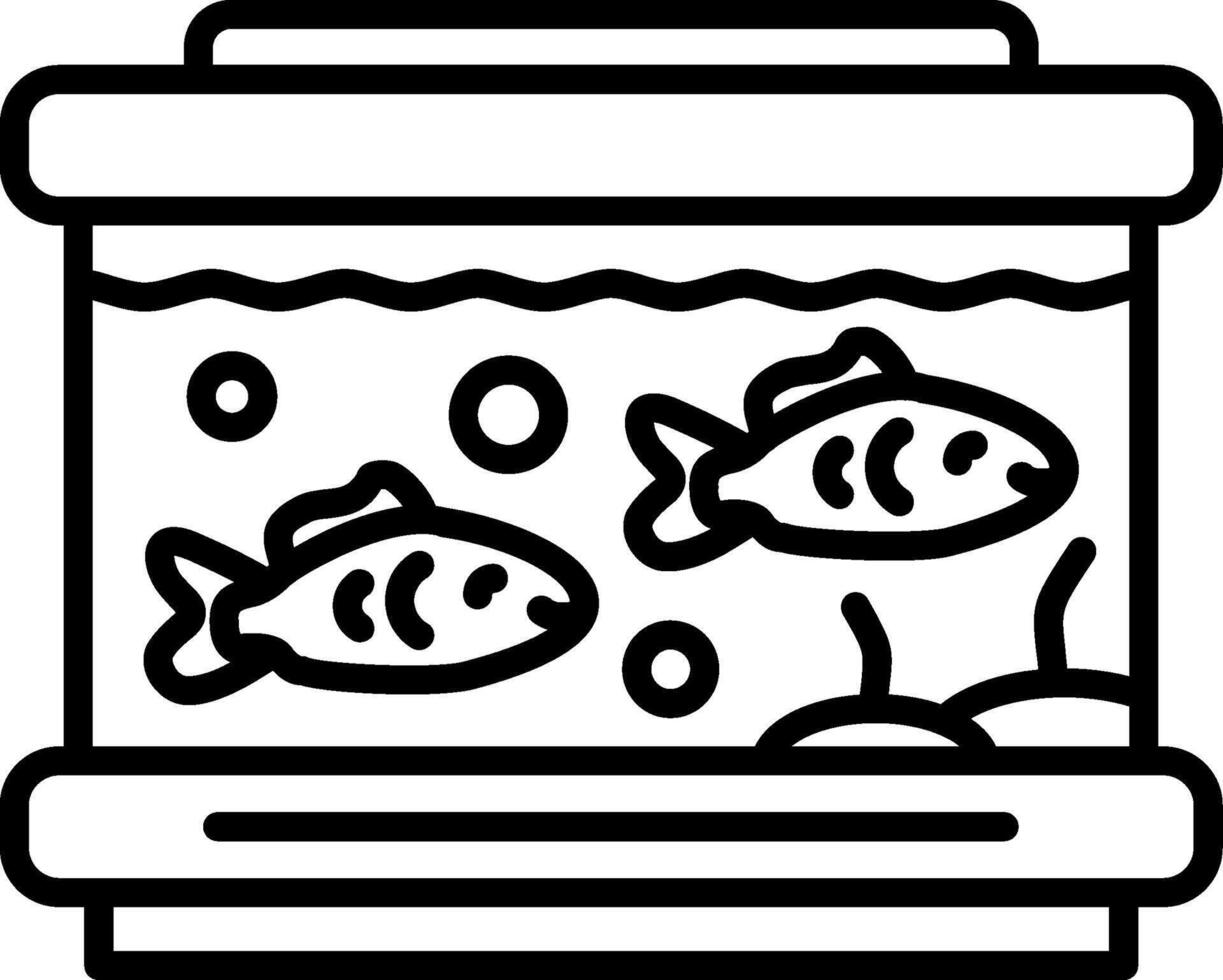 Fish tank icon illustration vector