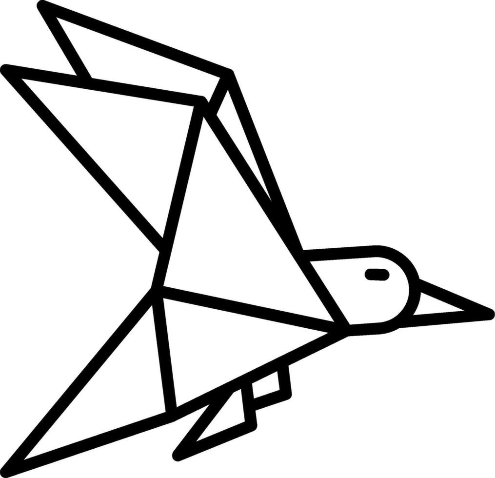 Origami bird flying free vector