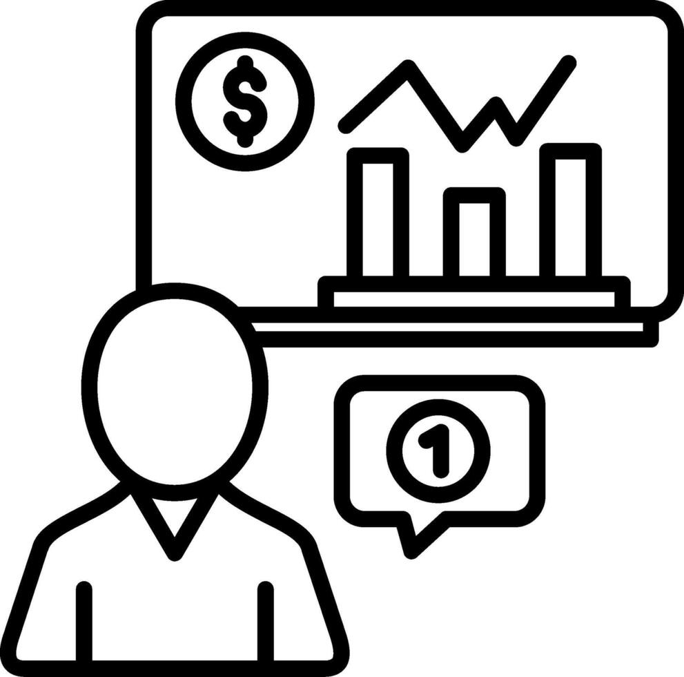 A man is standing in front of a board with a chart on it vector