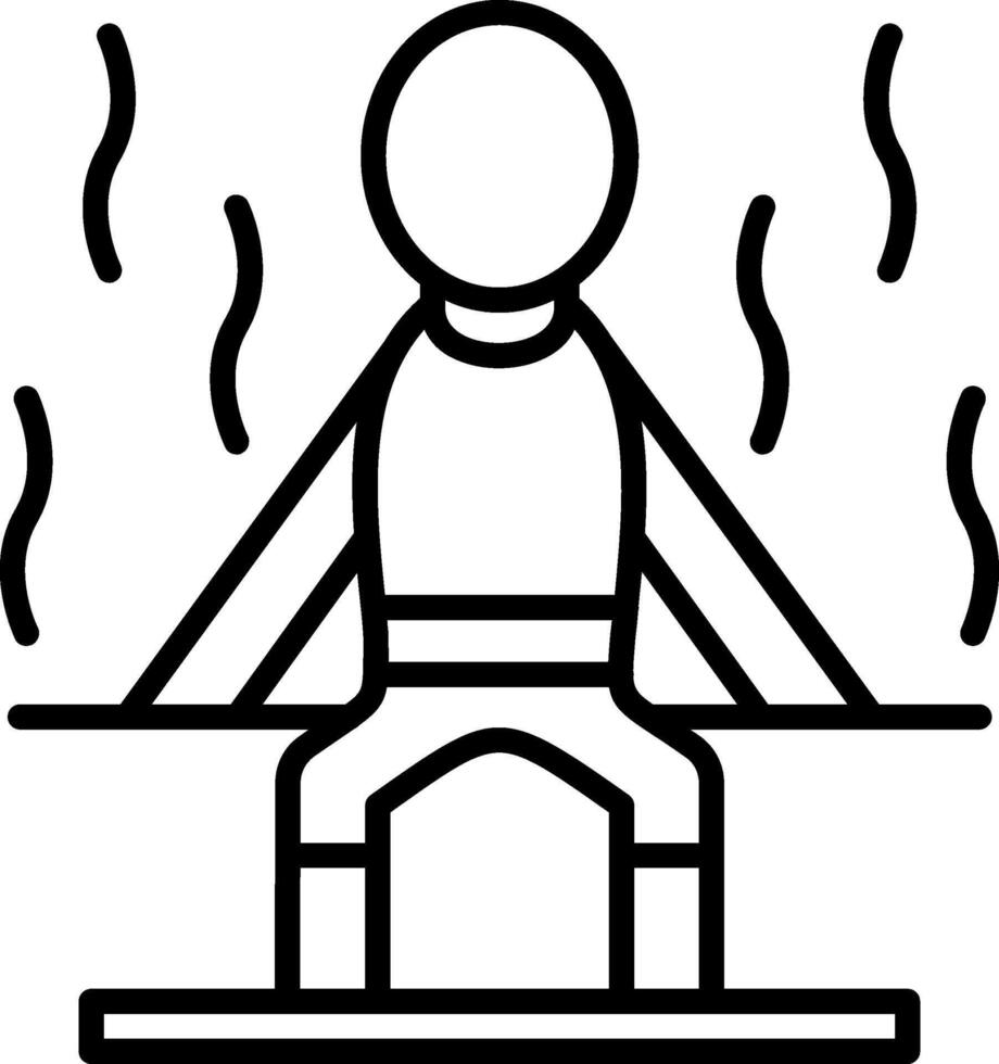 A man sitting on a chair with a fire in front of him vector