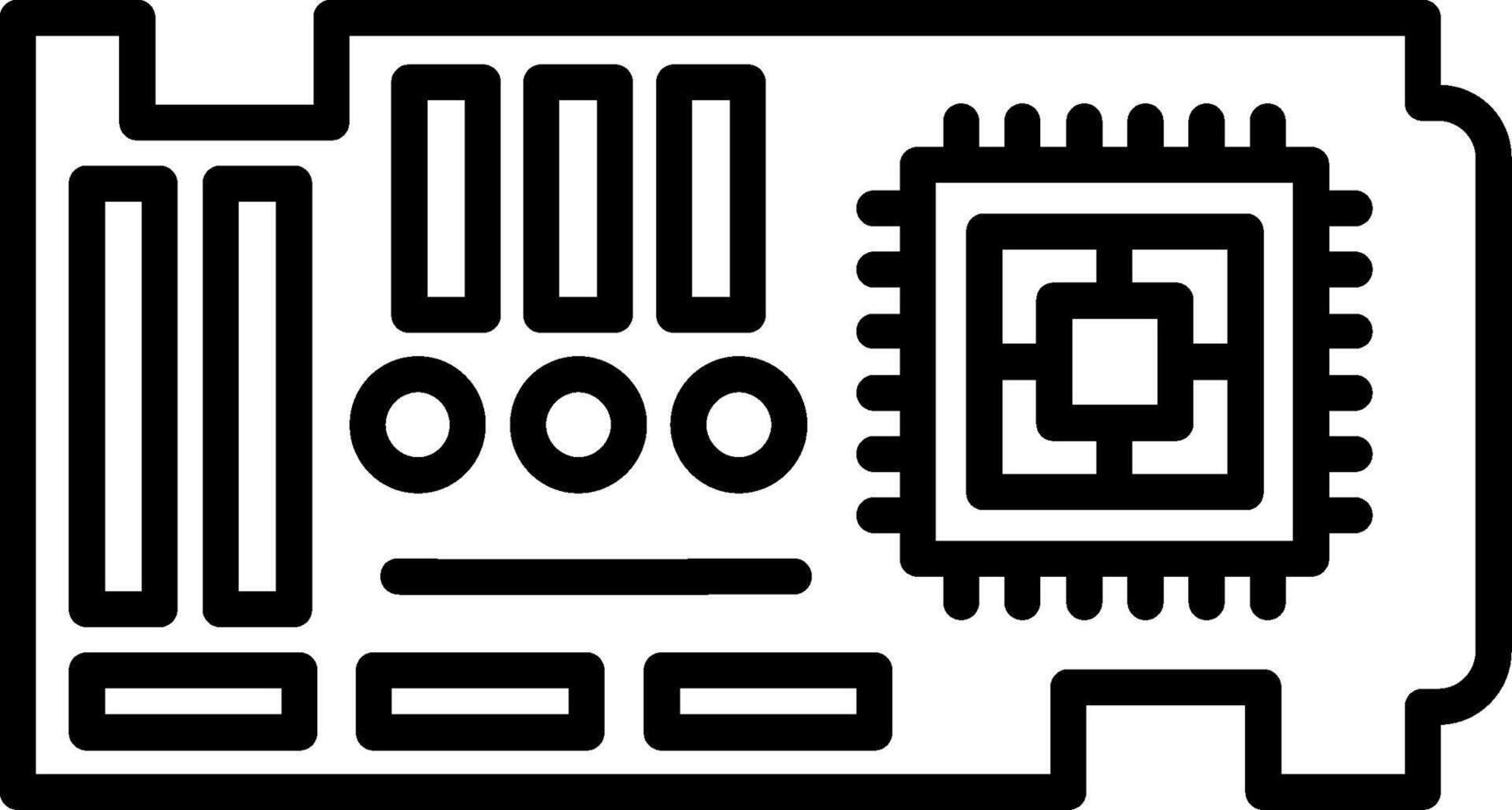 A black and white image of a computer chip vector