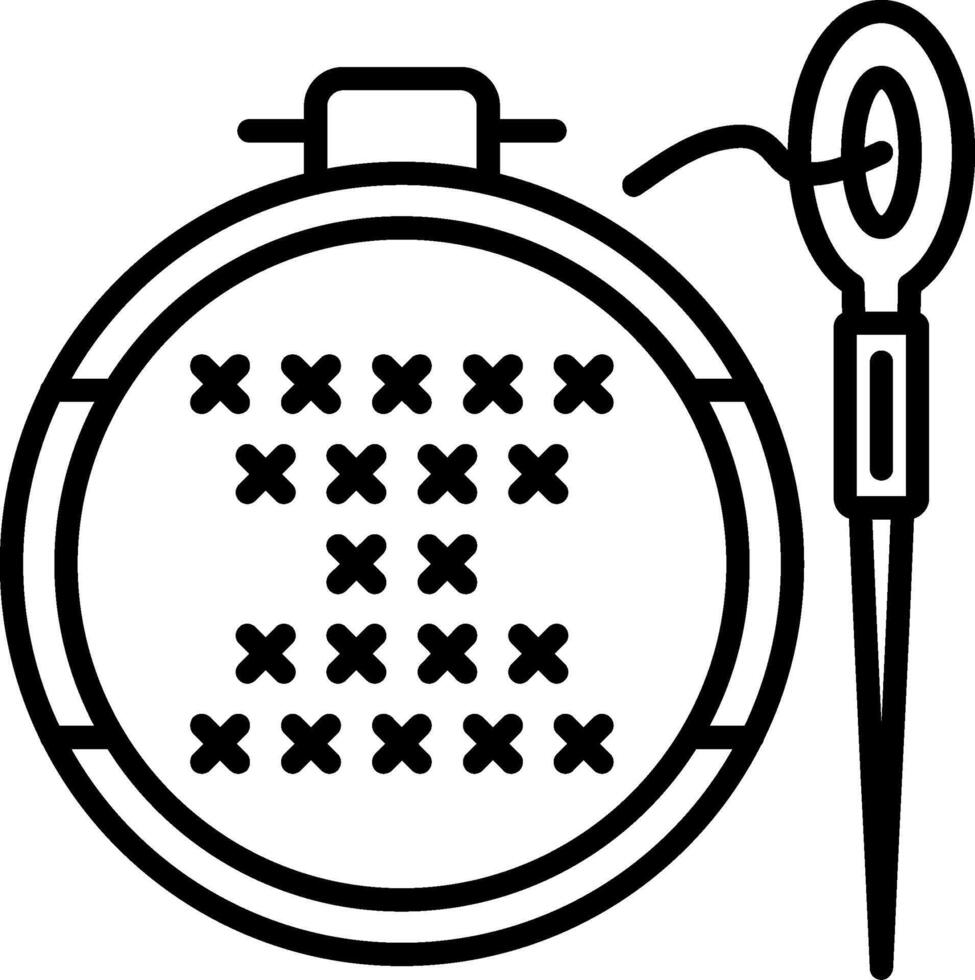 A black and white drawing of a sewing machine with a needle vector