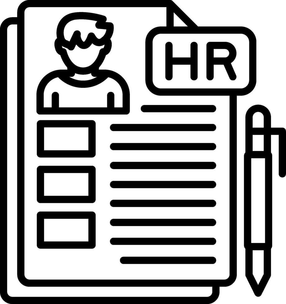 Hr resume icon vector