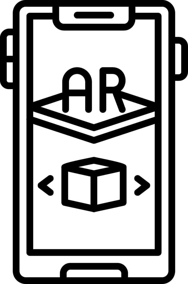 A black and white image of a phone with an ar logo vector