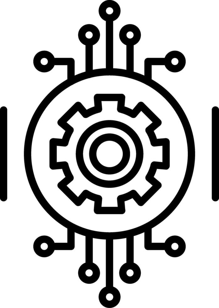A black and white image of a computer chip vector