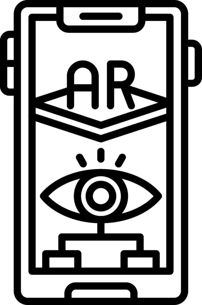 A black and white image of a phone with an eye on it vector