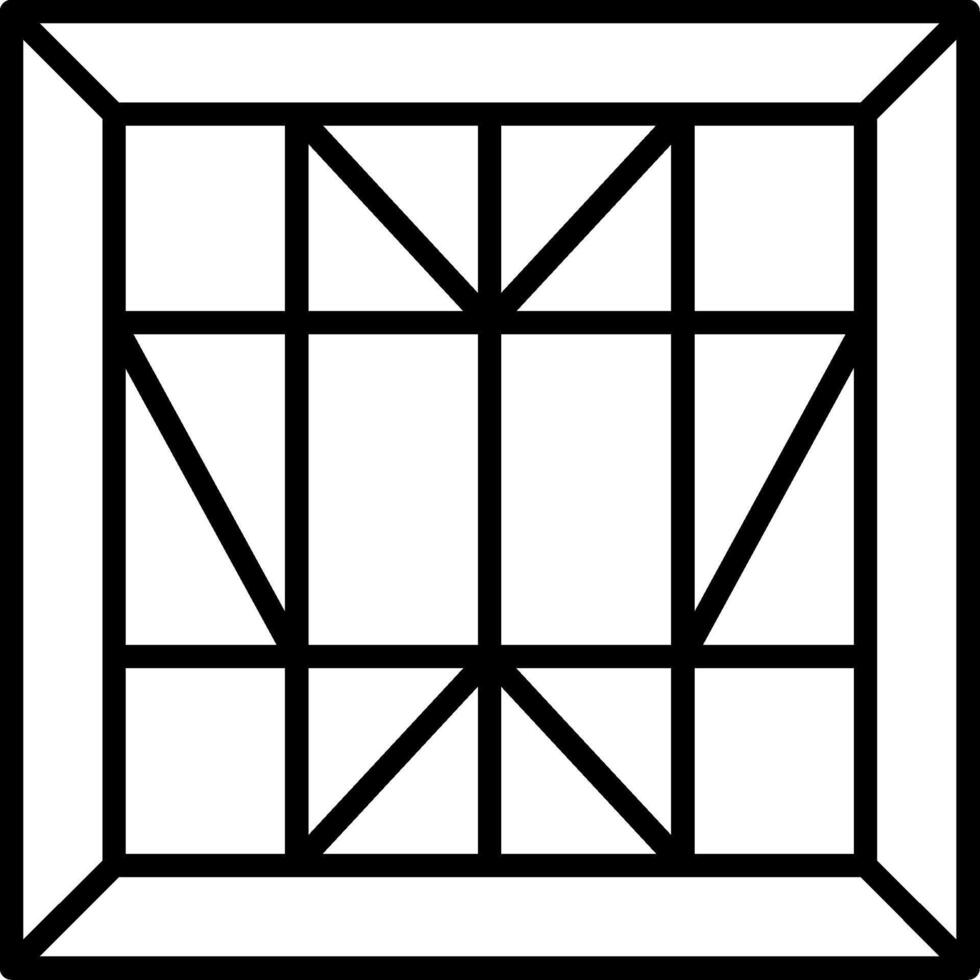A square window with a square pattern vector