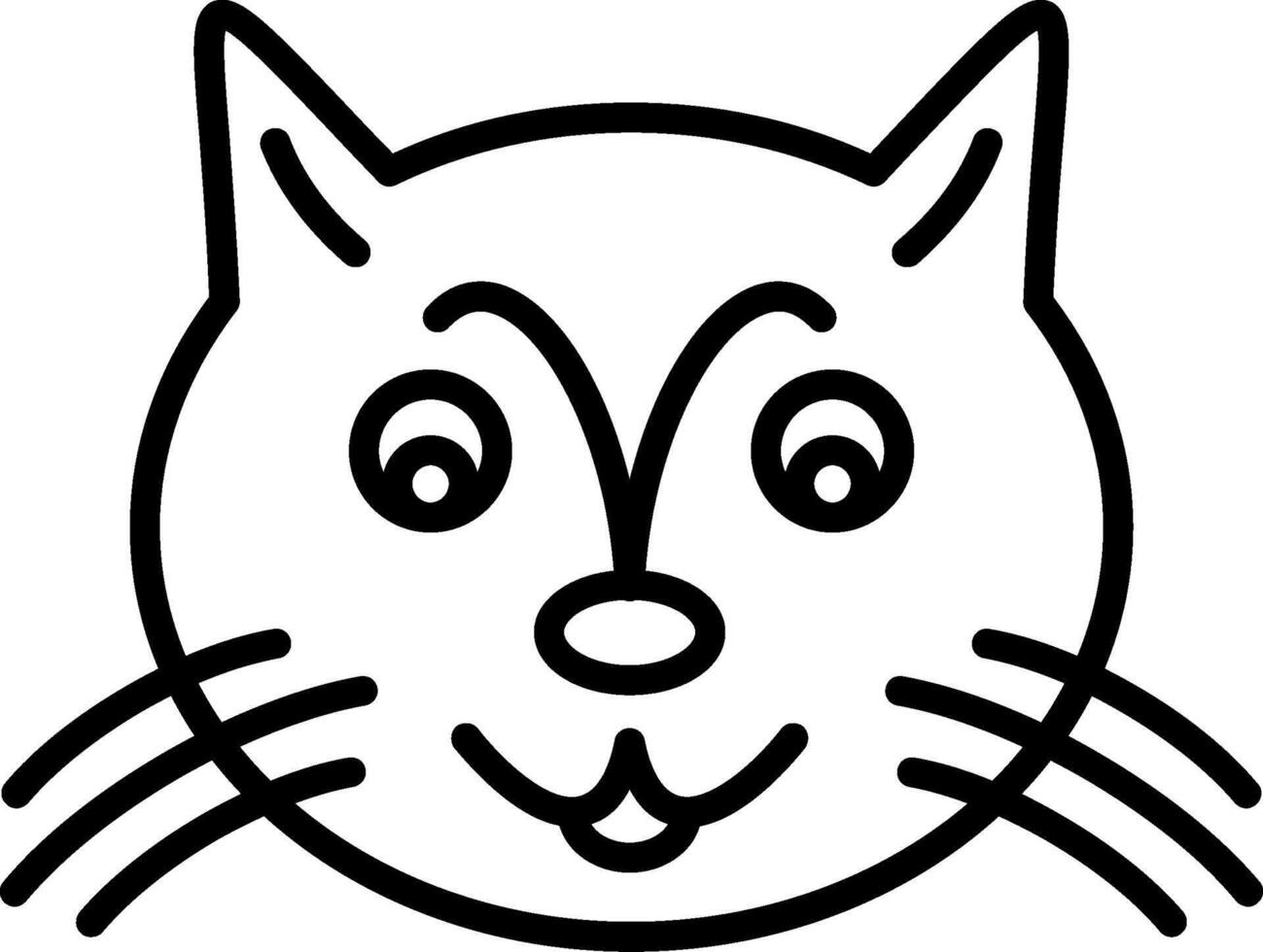 A black and white cat face with eyes vector