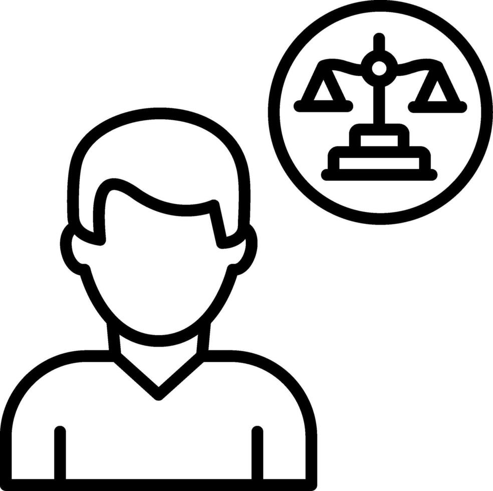 A man with scales and a justice symbol vector