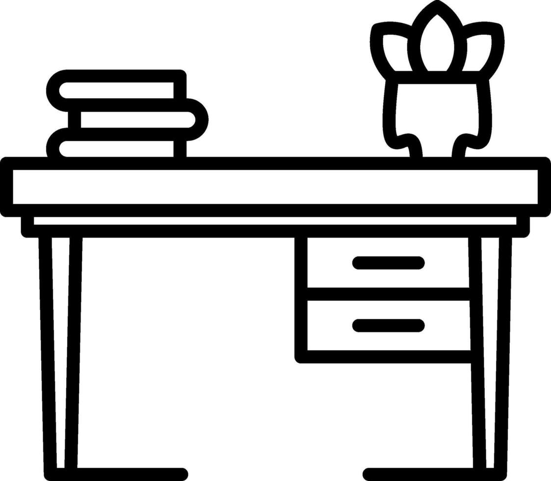 Office desk icon illustration vector