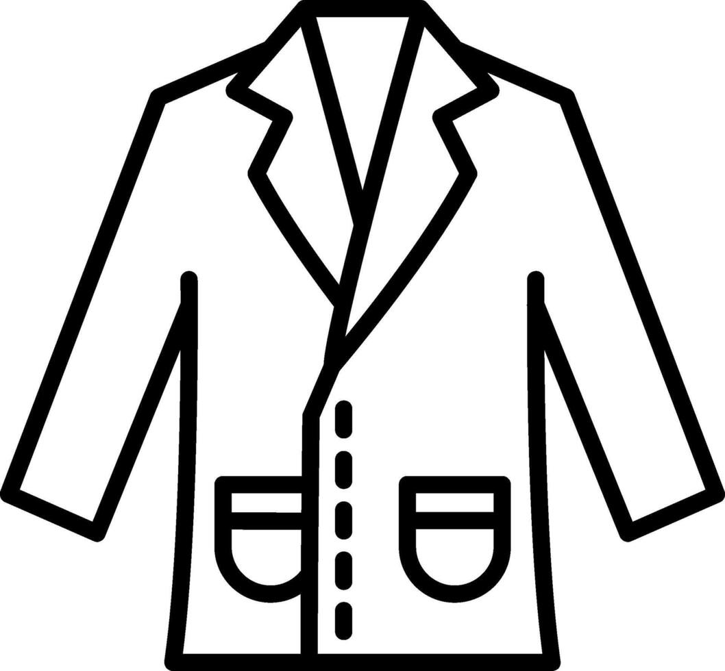 A black and white illustration of a coat vector