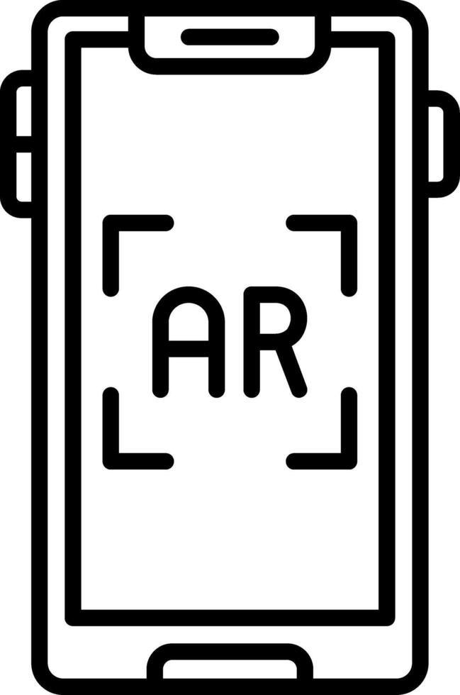 A black and white image of a tablet with the word ar on it vector