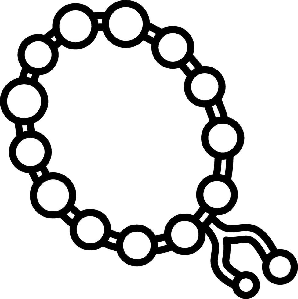 A rosary bracelet outline on a white background vector