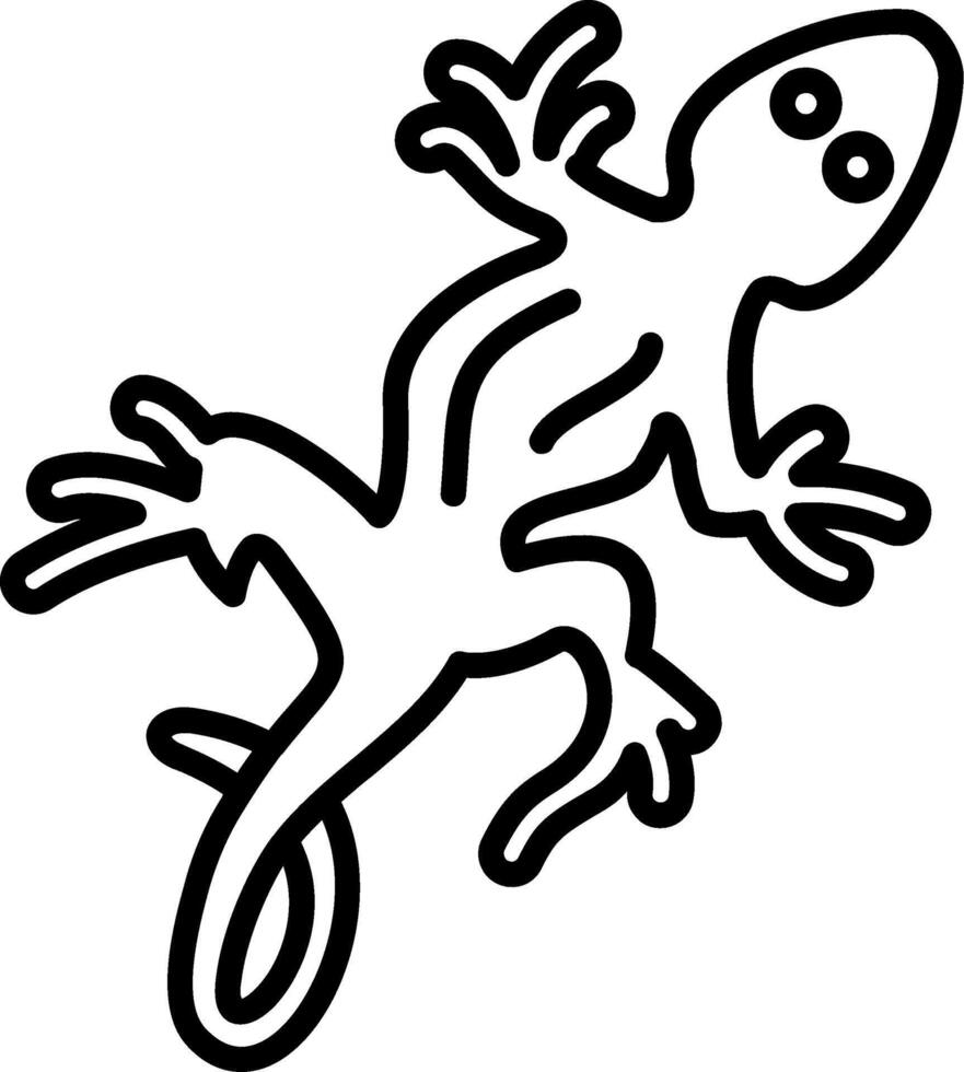 A gecko is shown in a black and white drawing vector
