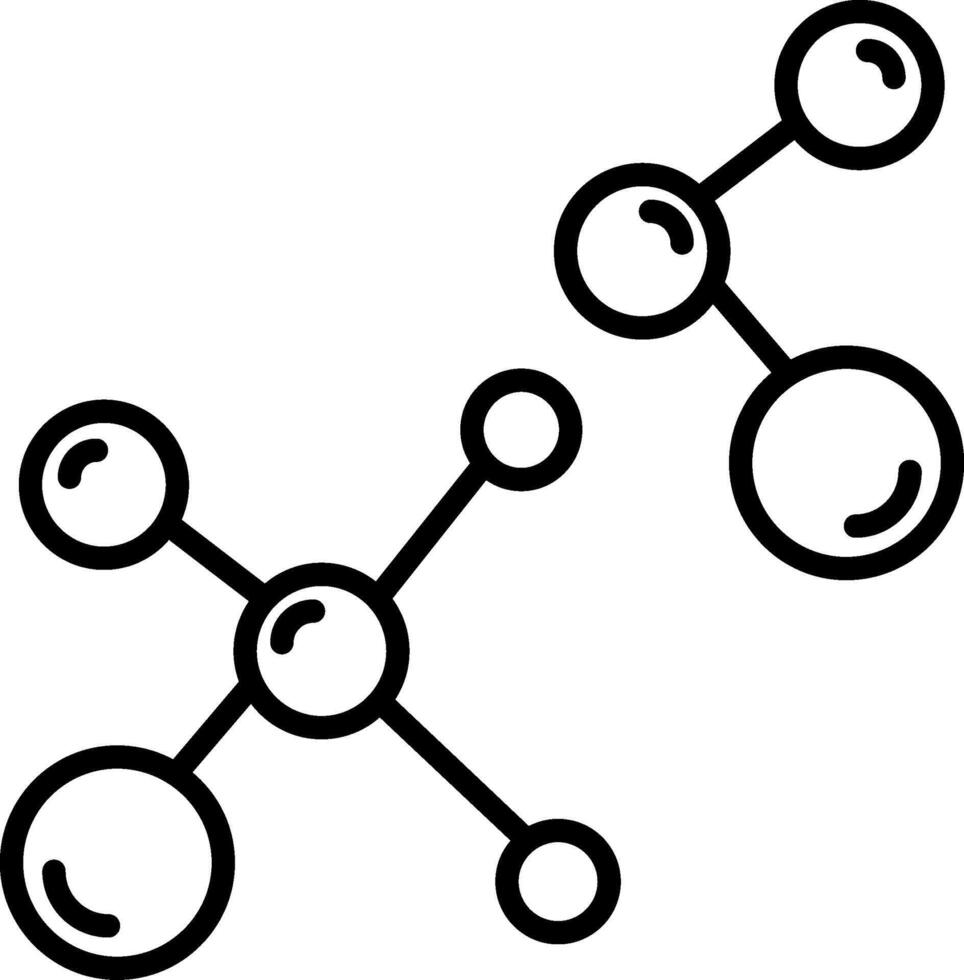 A black and white drawing of a molecule vector