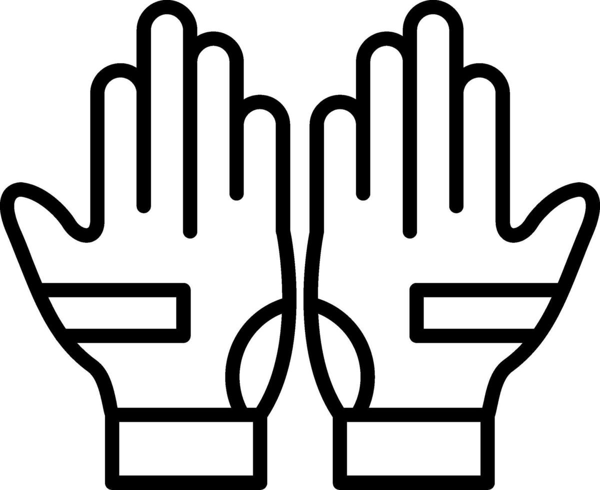 Two gloves with one hand on each side vector