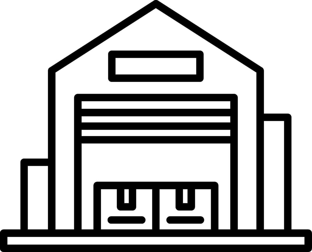 A black and white image of a warehouse vector