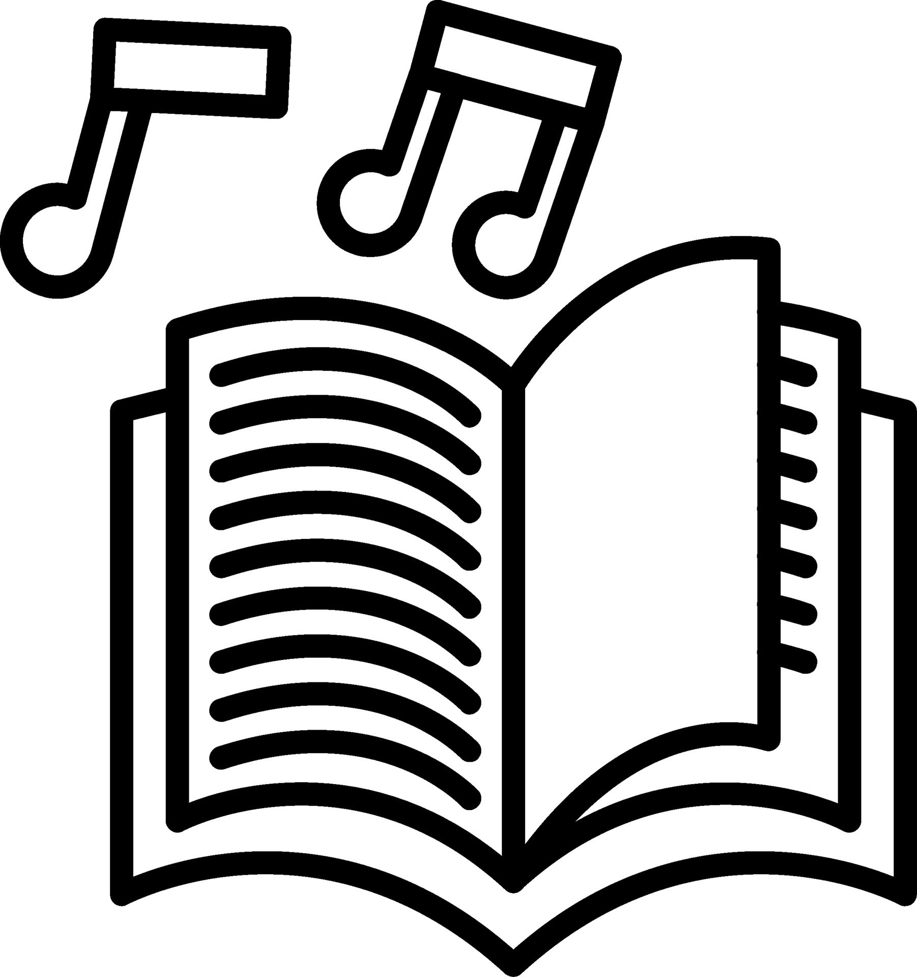 An open book with music notes and notes 50419141 Vector Art at Vecteezy