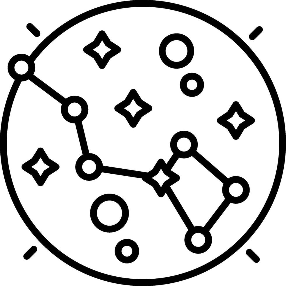 A black and white illustration of a constellation vector