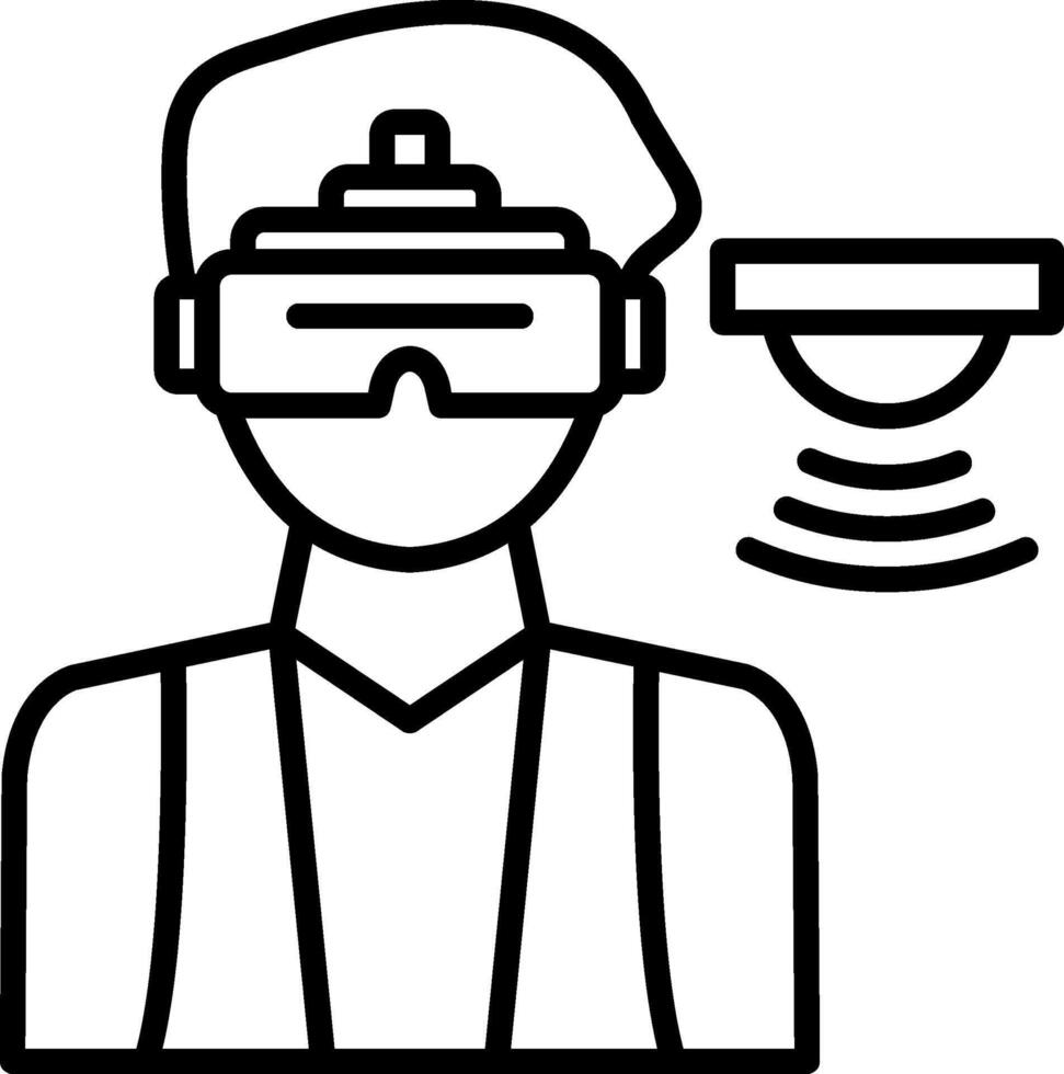 A man wearing a virtual reality headset and a camera vector