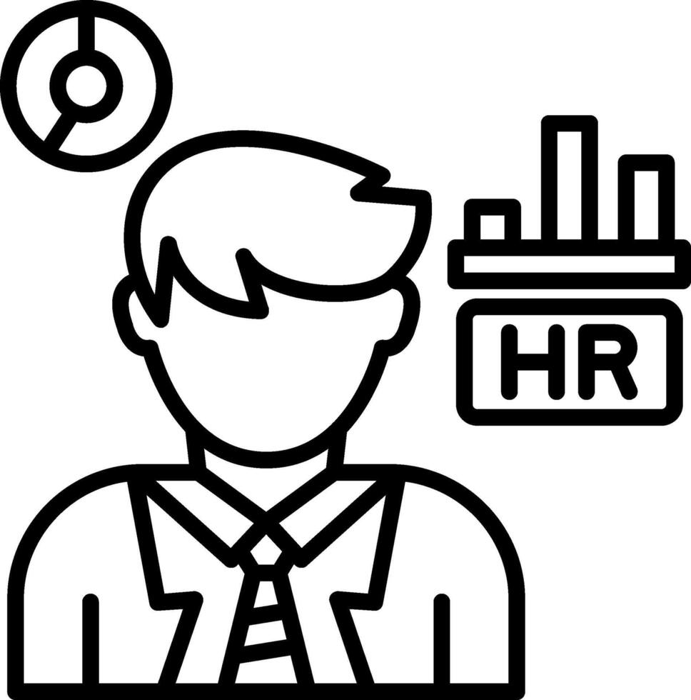 Hr icon with a man in a suit and tie vector