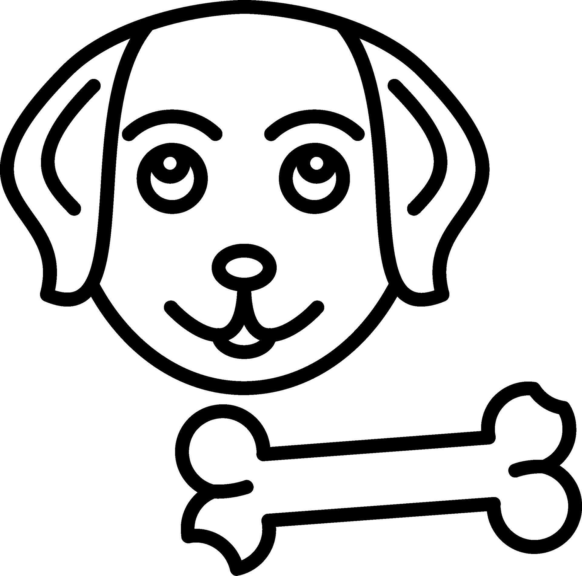Dog bone coloring page 50419158 Vector Art at Vecteezy