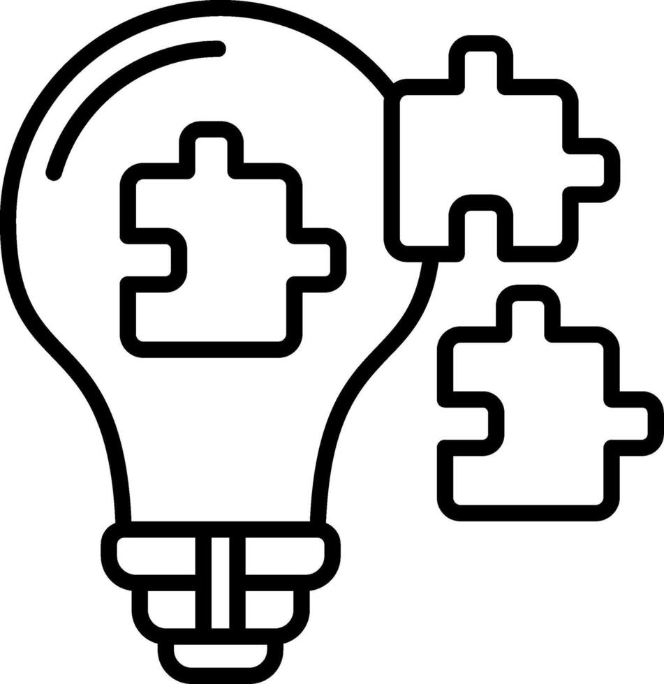 Light bulb with puzzle pieces in it vector