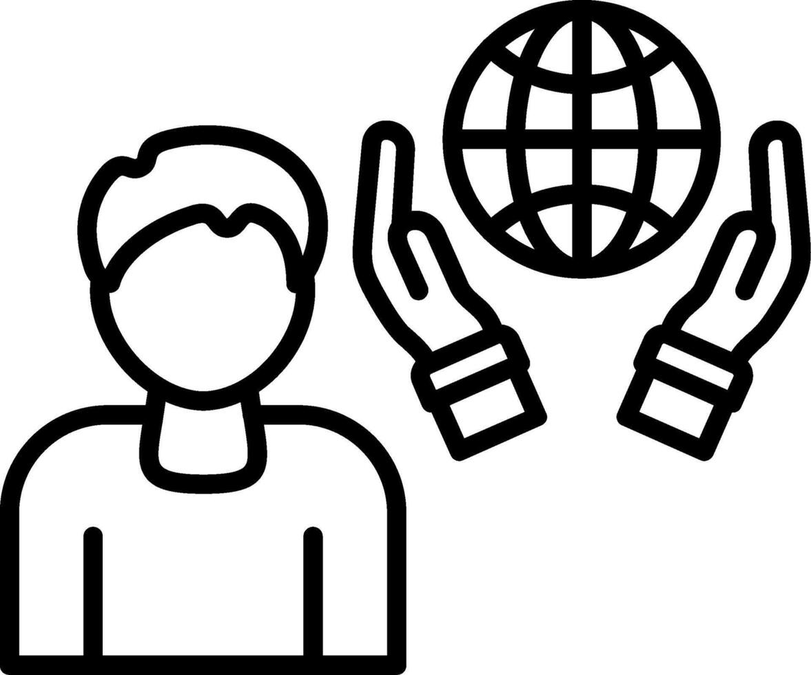 A person holding a globe and a person holding a globe vector