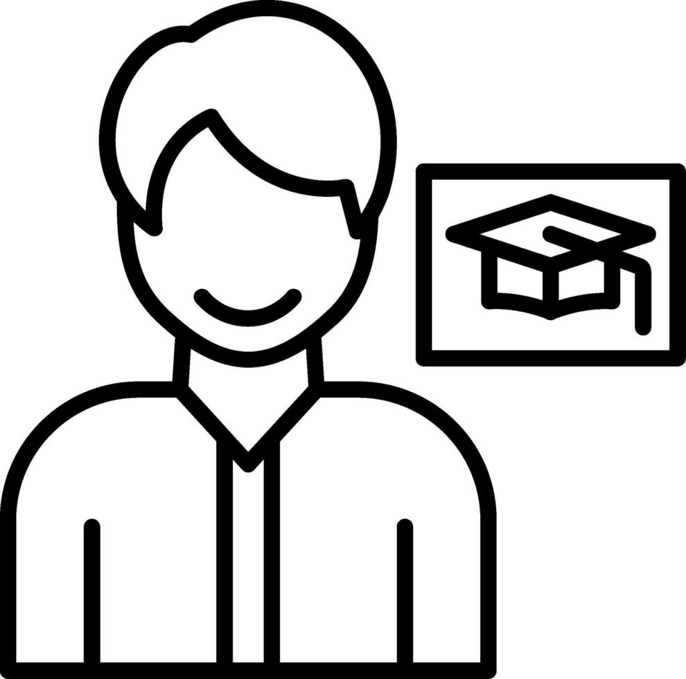 A man with a graduation cap on his head vector