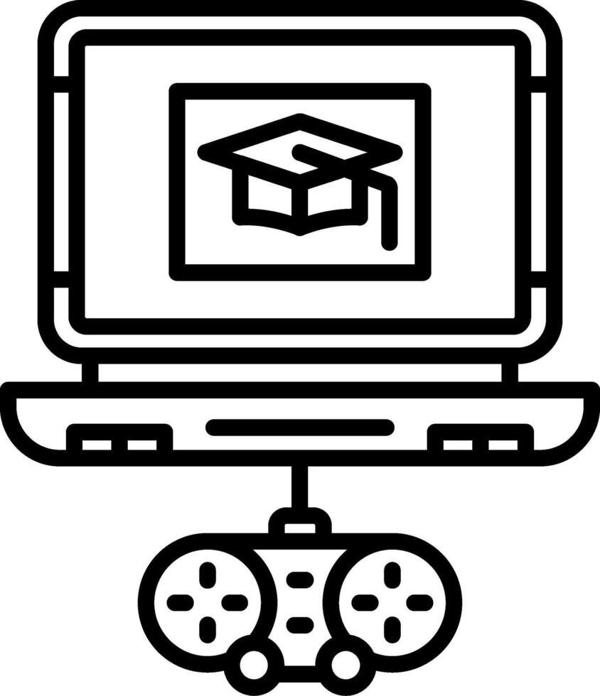 A laptop with a graduation cap on it vector