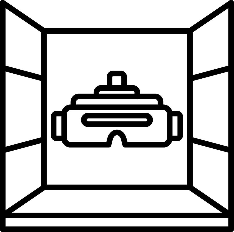 A black and white image of a virtual reality headset vector