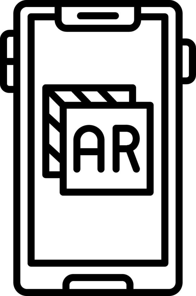 A black and white image of a tablet with the word ar on it vector
