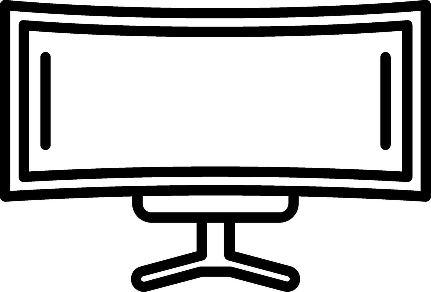 A black and white drawing of a computer monitor vector