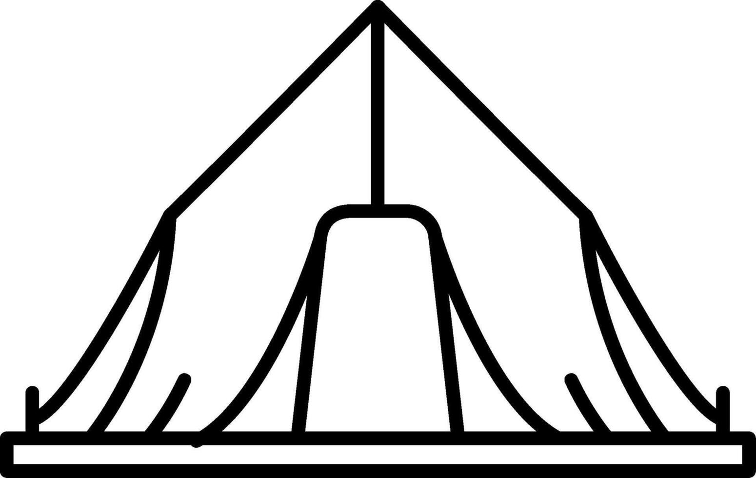 A tent outline on a white background vector