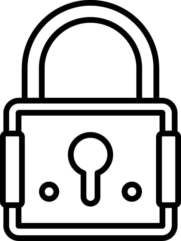 A black and white illustration of a padlock vector