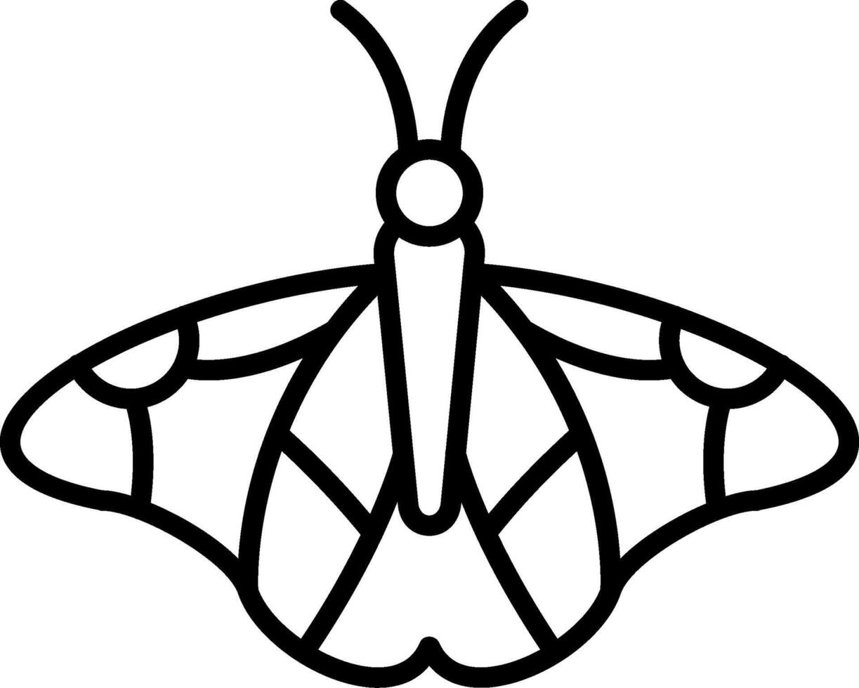 A black and white drawing of a moth vector