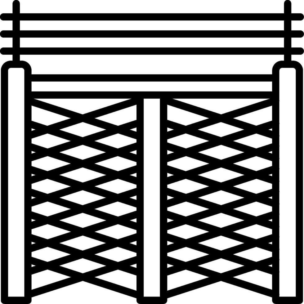 A black and white illustration of a fence vector