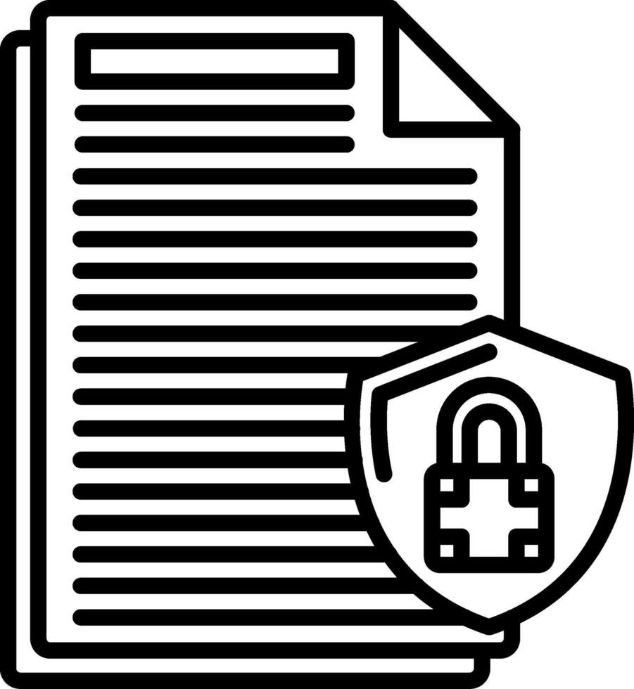 A document with a padlock and a padlock icon vector