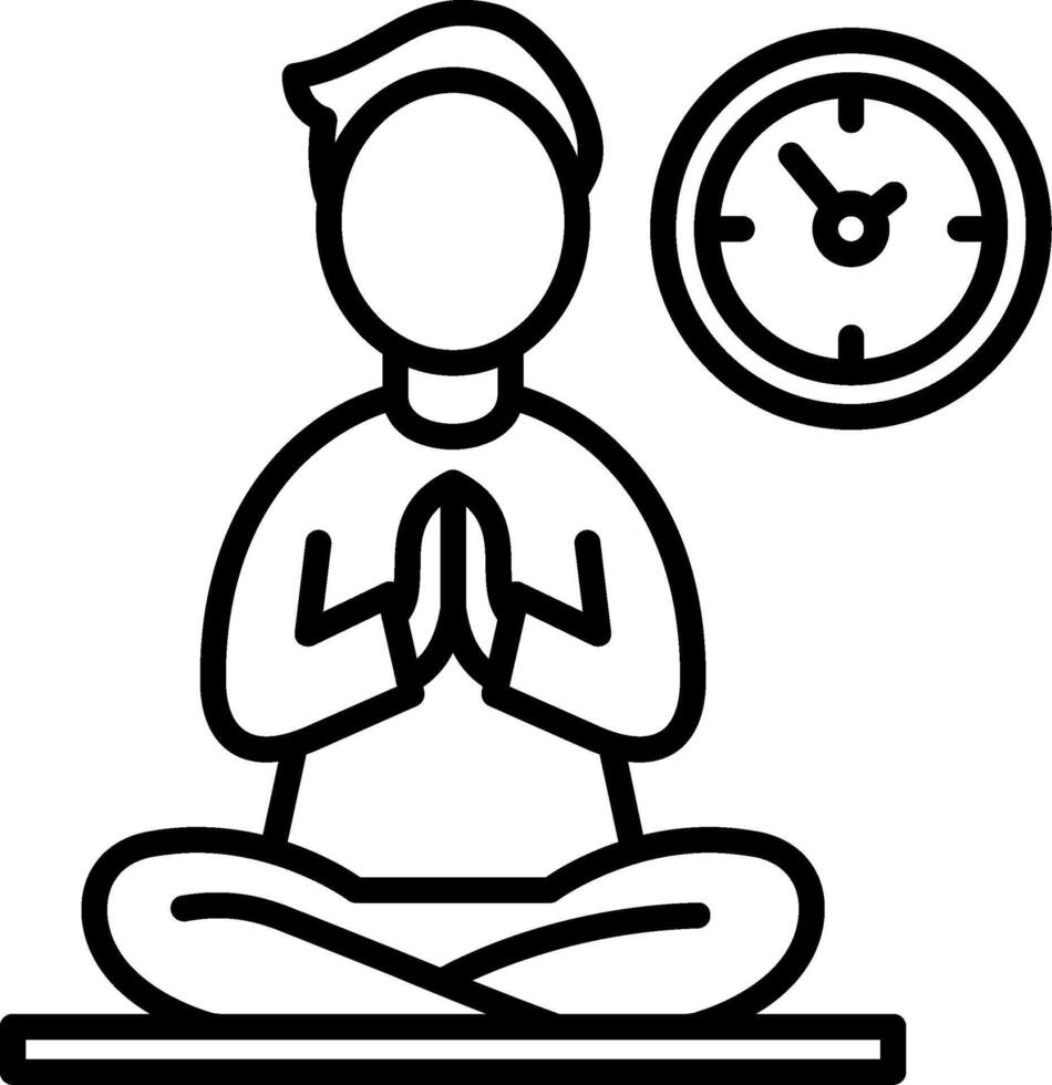 Yoga meditation icon illustration vector
